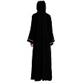 Loose fit abaya with embroidery work- Black Loose fit abaya with embroidery work- Black
